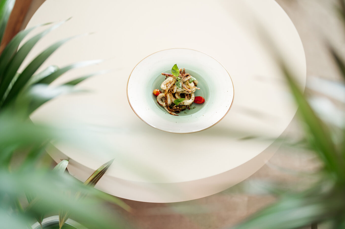 Plated among the leaves